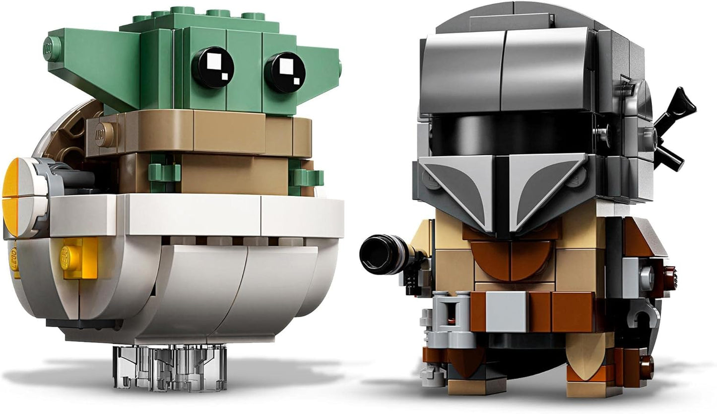 LEGO 75317 BrickHeadz Star Wars - The Mandalorian and the Child, Baby Yoda Building Set (295 Pieces)