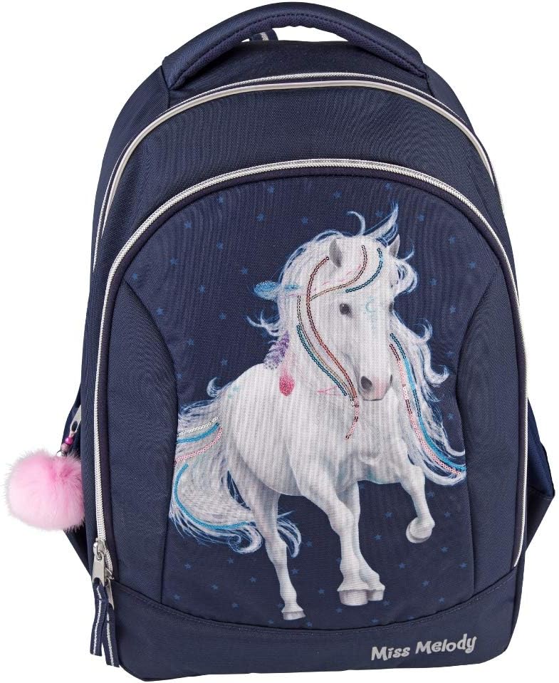 Depesche Miss Melody 10590 School Backpack Approx. 23 x 33 x 43 cm Blue, Blue (Blue), Rucksack