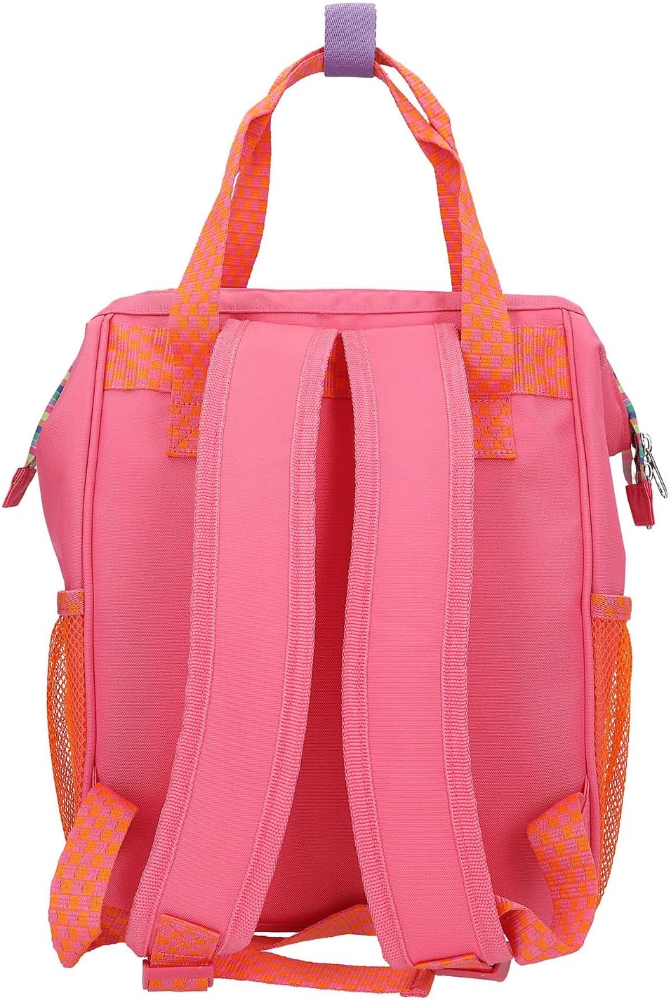 Depesche 12911 TOPModel Joy Backpack in Pink and Orange, with Model Motif and Colourful Details, Bag with Adjustable Straps