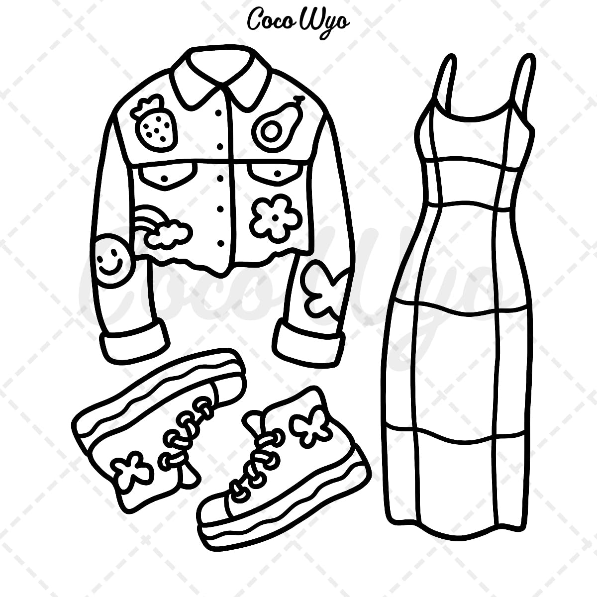 Fashion Vibes: Coloring Book for Adults and Teens, Bold and Easy Designs for Relaxation Featuring Cute Clothing (Bold & Easy Coloring)