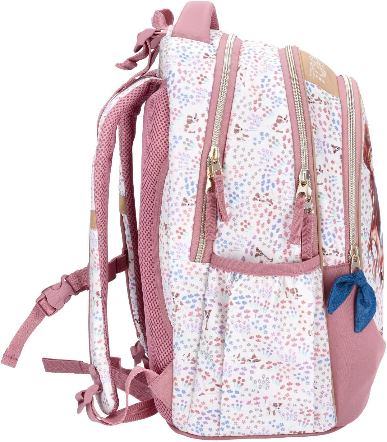 Depesche TOPModel Velo Fleur School Backpack Pink/Cream, Pink-Cream