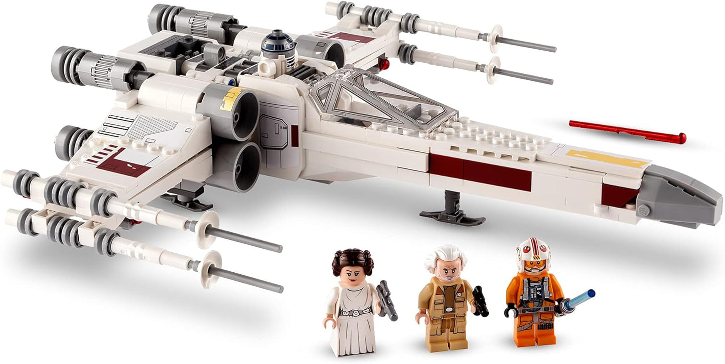 Lego 75301 Star Wars Luke Skywalker's X-Wing Fighter Toy with Princess Leia and Droid R2-D2 as Figure.