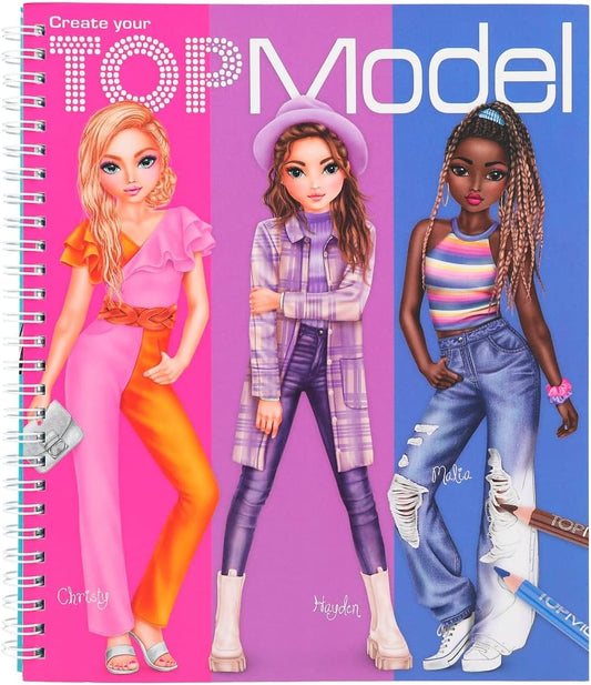 Depesche 12447 Create your TOPModel Colouring Book Set with 40 Pages for Designing Fashion Outfits