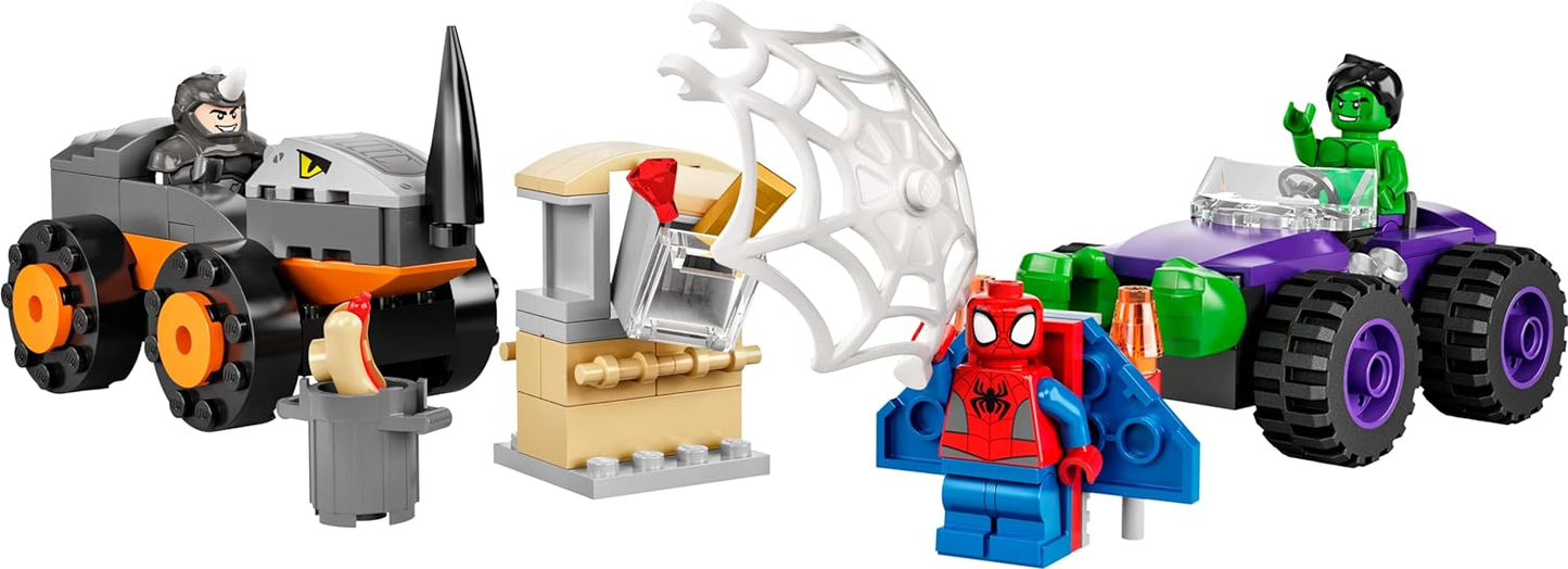 Lego 10782 Marvel’s Spidey and His Amazing Friends Hulk Vs Rhino Truck Showdown, Spider-Man Set, Superhero Toy Building Kit, from 4 Years Old