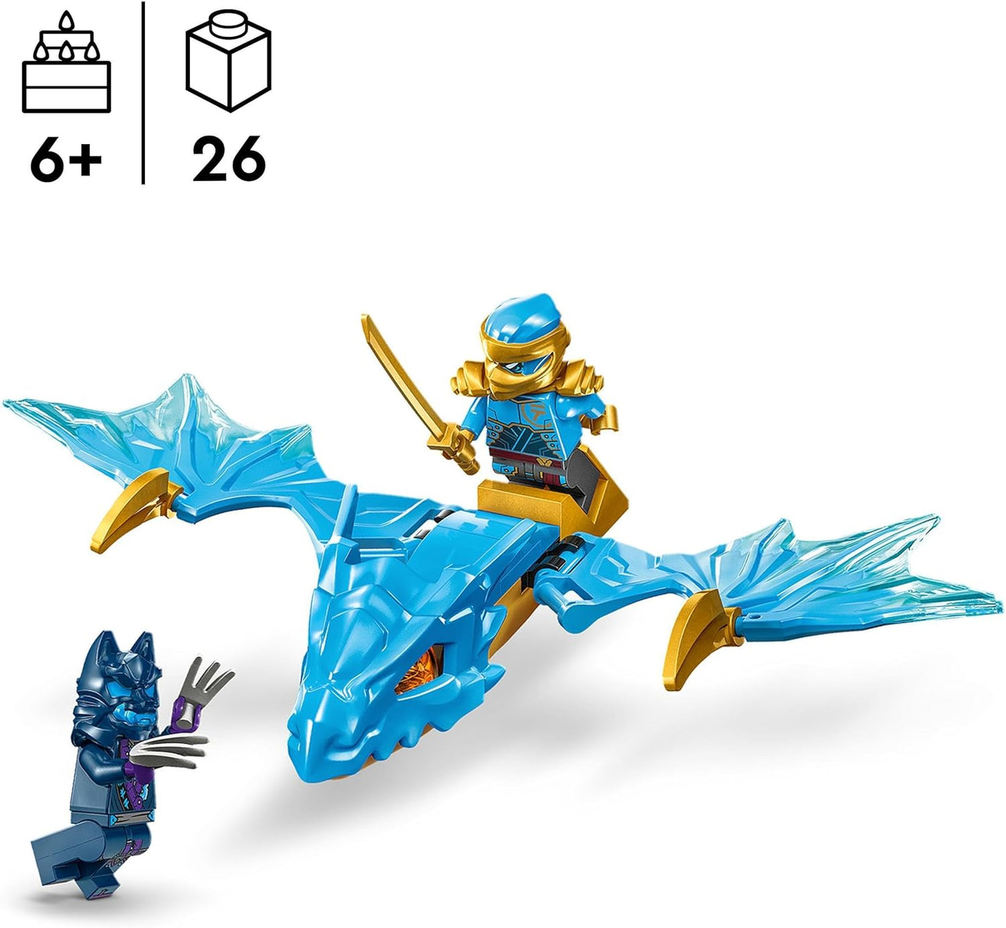 LEGO Ninjago Nyas Dragon Glider, Ninja Set with Dragon Toy and Figures Including NYA Mini Figure with Mini Katana, Small Gift for Boys and Girls from 6 Years 71802