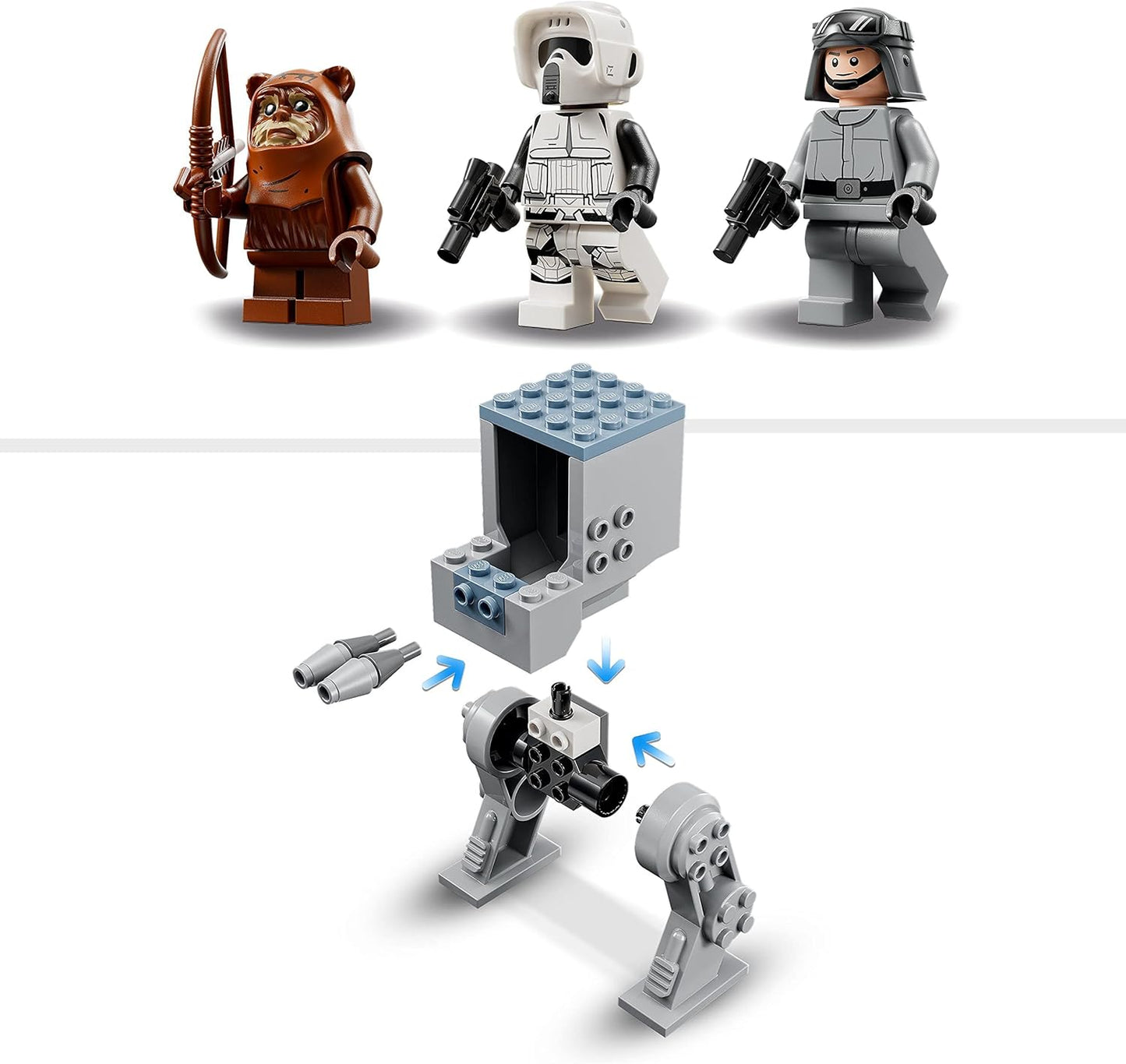 LEGO 75332 Star Wars at-ST, Building Toy for Preschool Children from 4 Years with Ewok Wicket and Scout Trooper Mini Figures and Starter Building Element, Set 2022