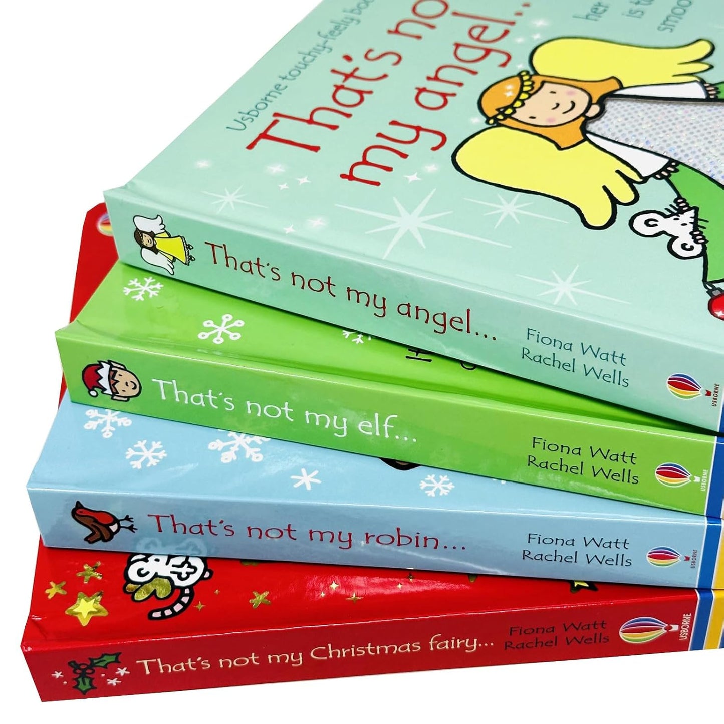 Usborne Touchy-Feely Thats not My Christmas Collection 4 Books Set (Christmas Fairy, Robin, Elf & Angel)