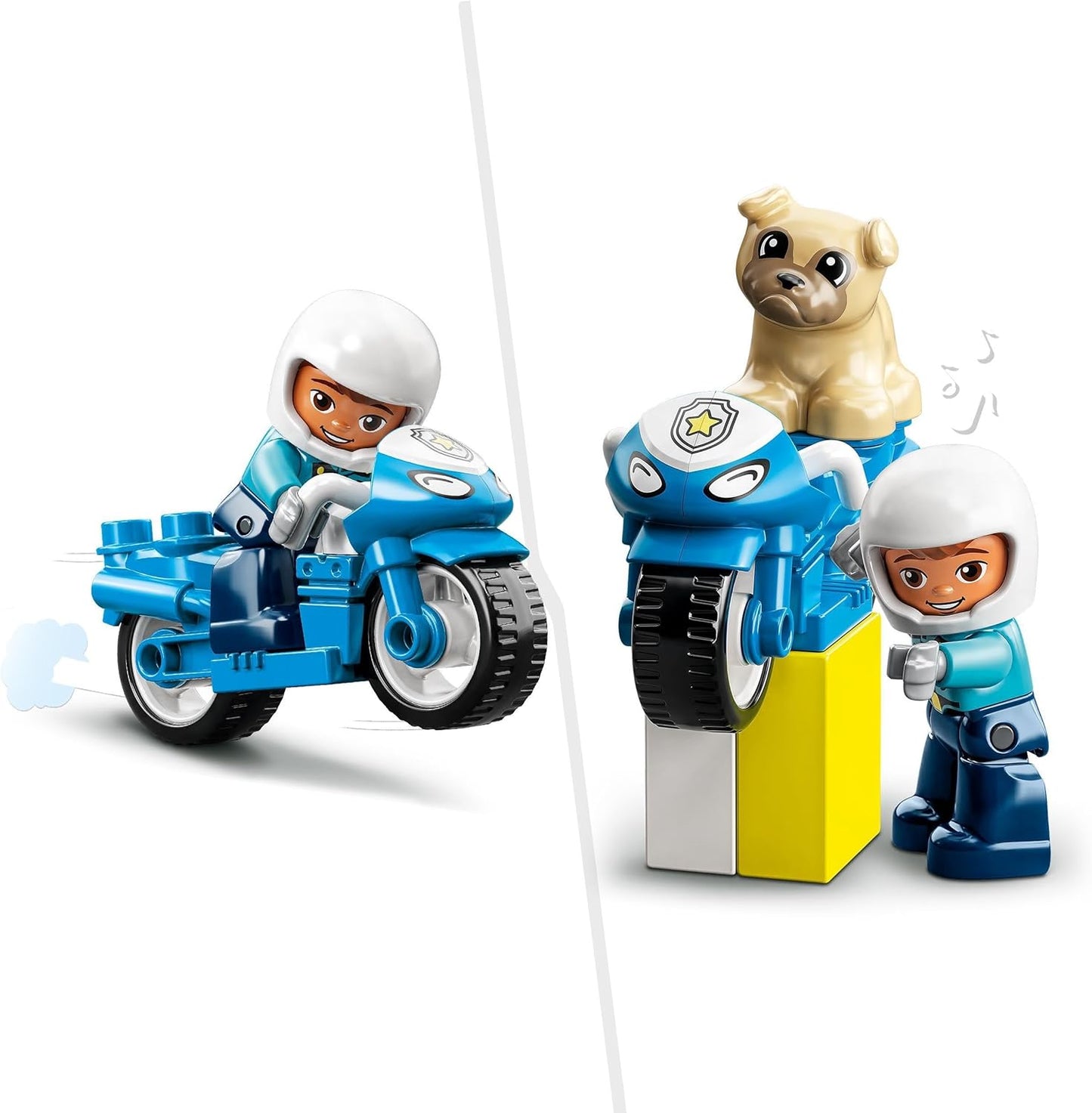 LEGO DUPLO Polizeimotorrad, Polizei-Spielzeug für Kleinkinder ab 2 Jahre, ideales Motorikspielzeug für Babys, Spielzeug-Motorrad für Mädchen und Jungen 10967