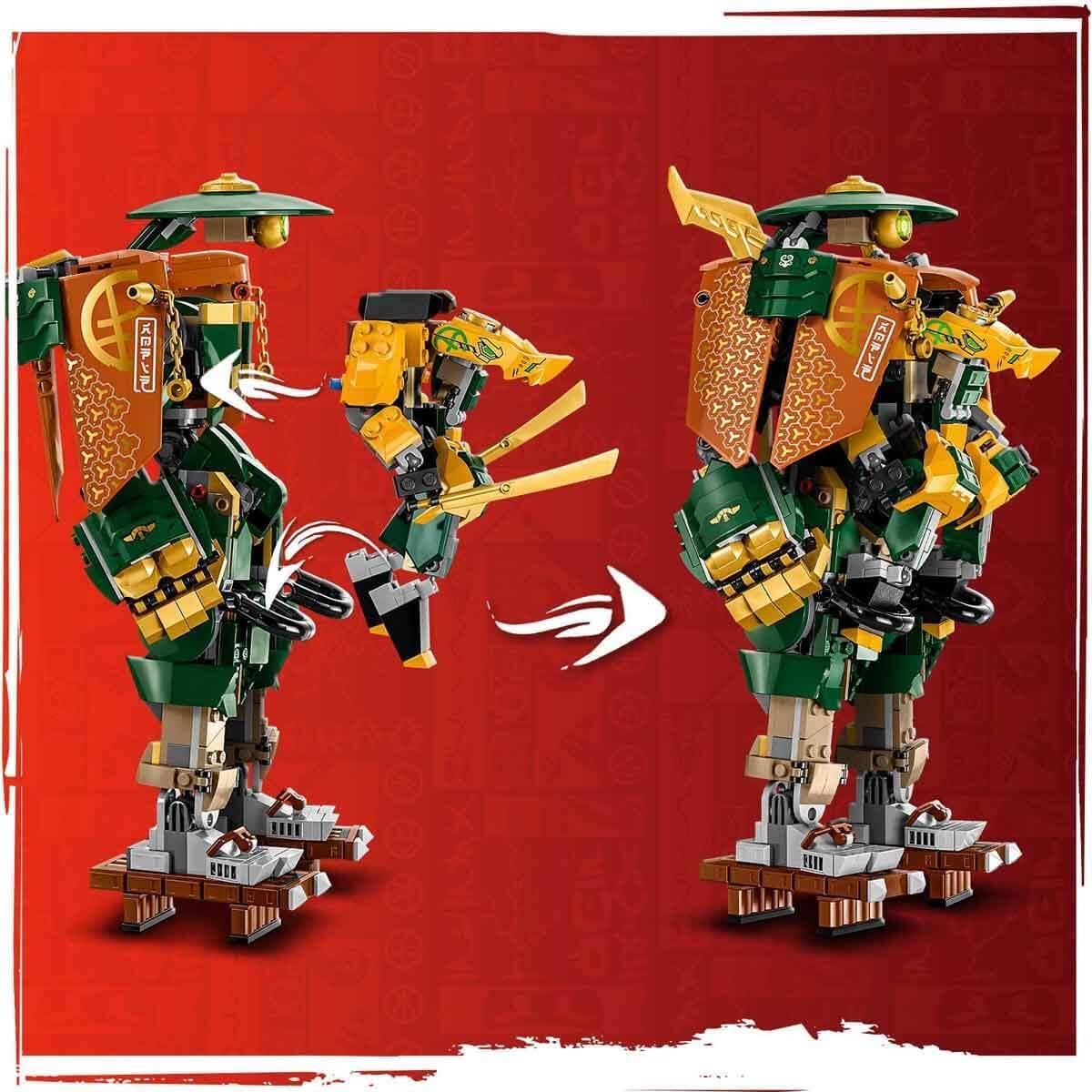 LEGO 71794 Ninjago Lloyd’s and Arin’s Ninja Team Mechs, Set with 2 Combinable Action Figures and 5 Mini Figures, Ninja Fighting Play Set, Gift for Children