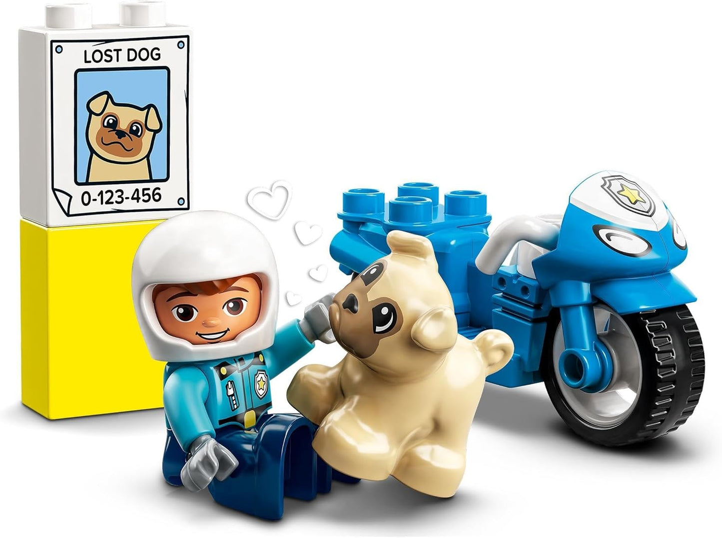 LEGO DUPLO Polizeimotorrad, Polizei-Spielzeug für Kleinkinder ab 2 Jahre, ideales Motorikspielzeug für Babys, Spielzeug-Motorrad für Mädchen und Jungen 10967