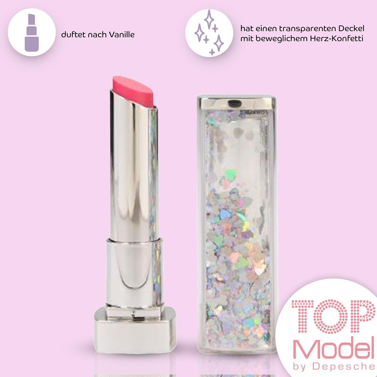 TOPModel Beauty and Me Lipstick Confetti Set of 2 in 2 Colours - Child-Friendly Makeup Set - Ideal for Girls