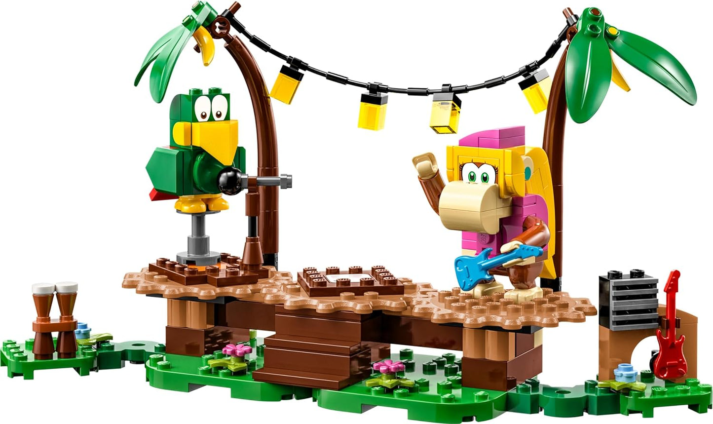 LEGO Super Mario Dixie Kongs Jungle Jam Expansion Set with Dixie Kong and Sqwaks of Parrot Figures, Toy to Combine with Starter Set 71421