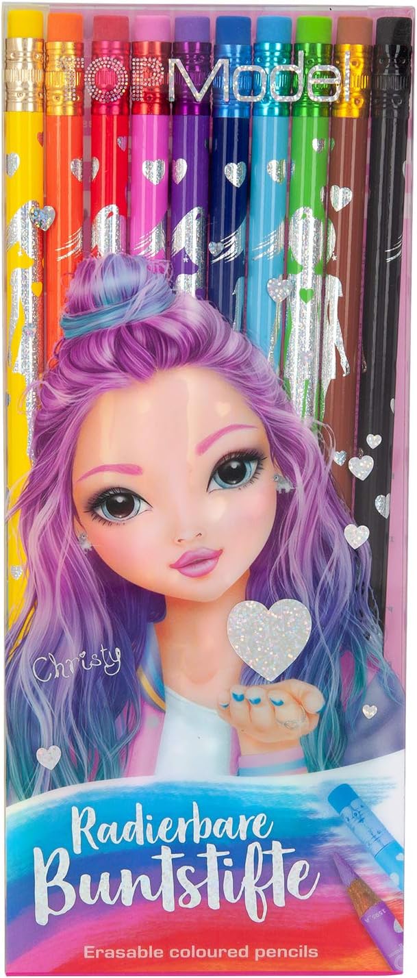 Depesche TOPModel 5678 Colouring Pencils Set, 12 Pencils in Skin and Hair Tones, Includes Sharpener and Colouring Instructions, for Colouring Faces and Hair