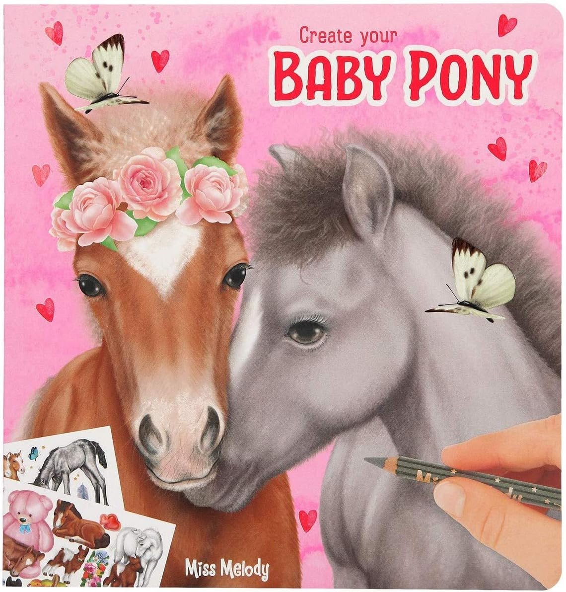 Depesche 10466 Miss Melody - Malbuch Create your Baby Pony, Mal- und Stickerbuch mit 48 Seiten und niedlichen Fohlen-Motiven, inkl. zahlreicher Sticker, ca. 21 x 20 x 1 cm