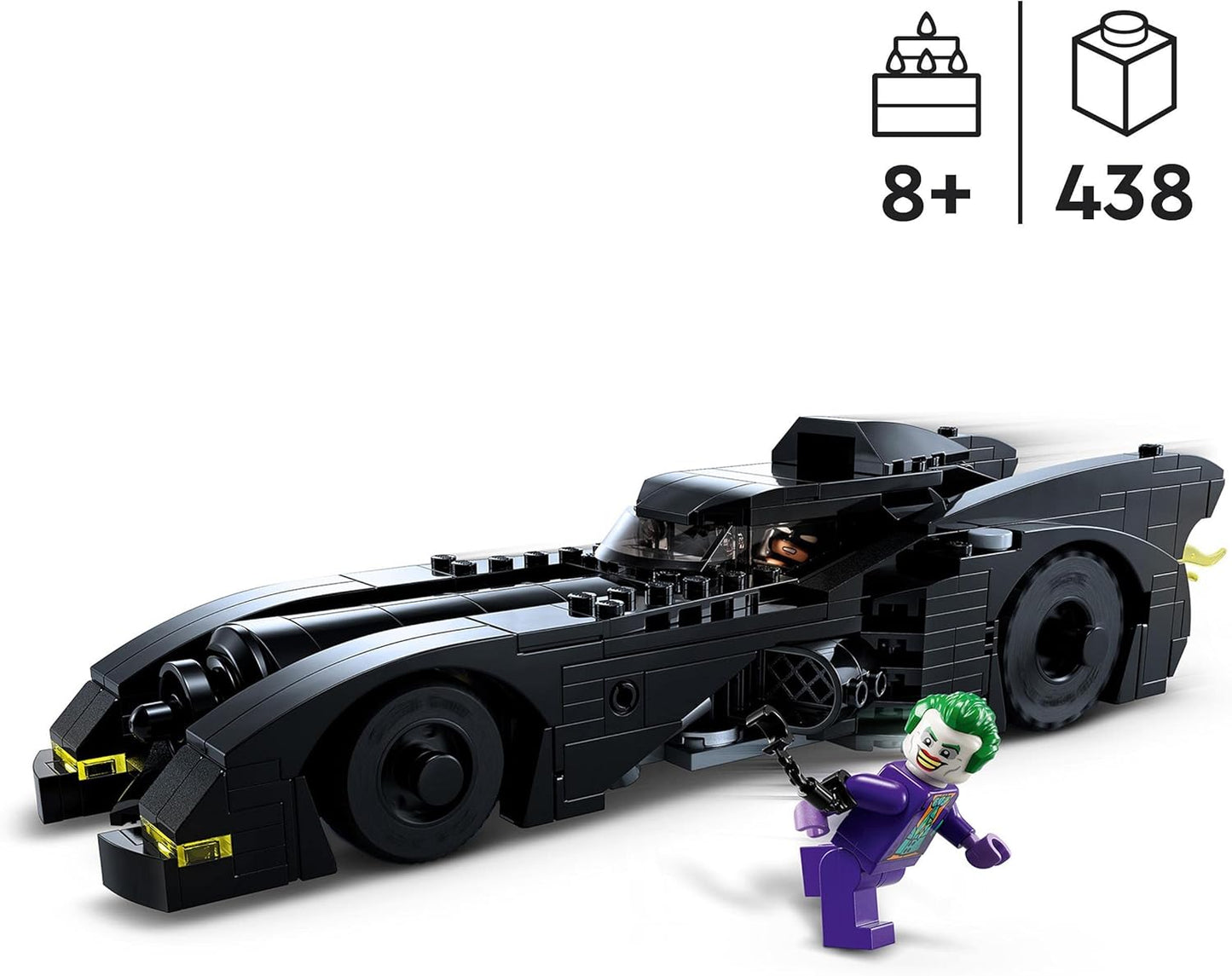 LEGO 76224 DC Batmobile: Batman Tracks the Joker Set, 1989 Batmobile Toy Car with 2 Mini Figures, Car Model of the Dark Knight with Batarang, Superhero Gift for Kids, Boys and Girls