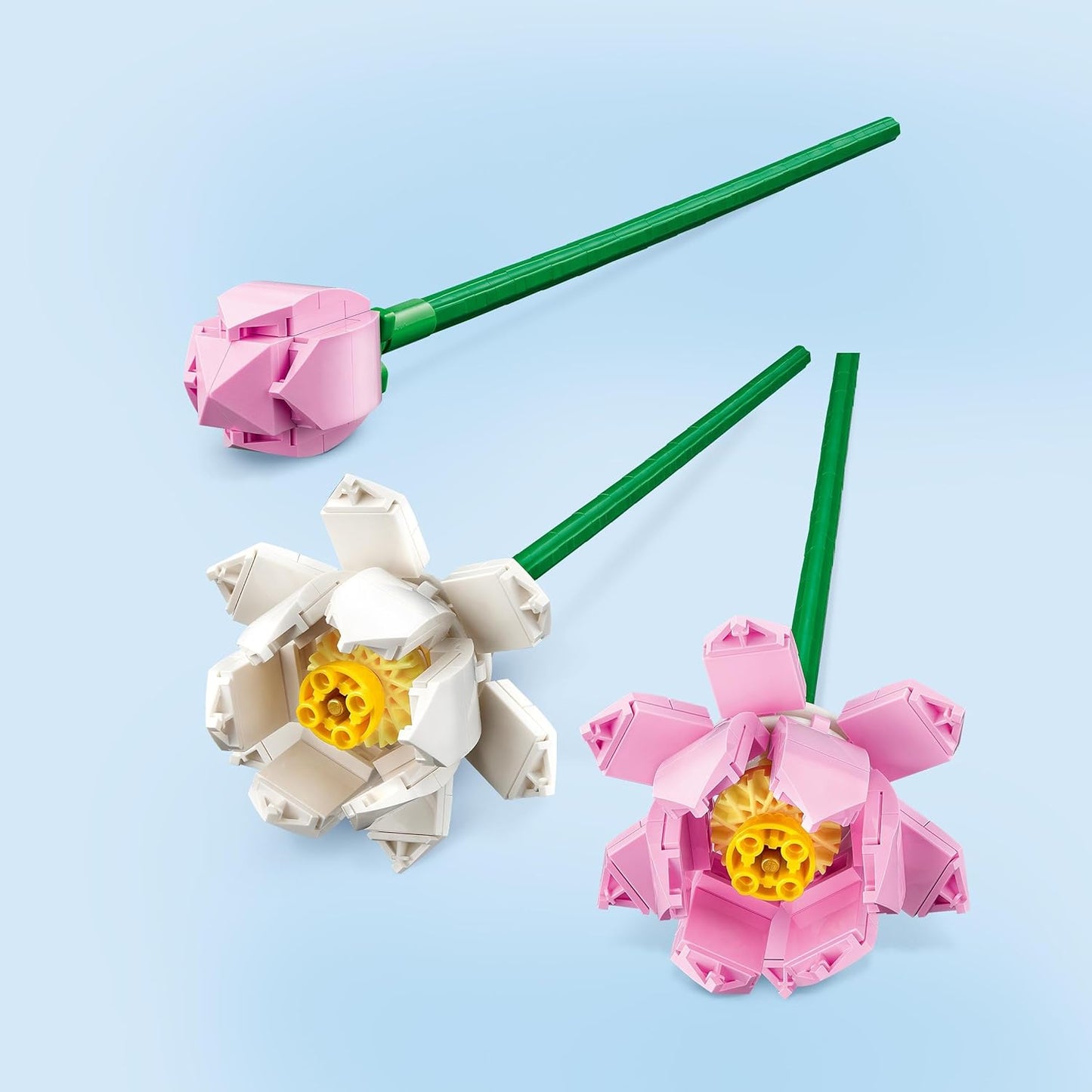 LEGO Lotusblumen, Blumenstrauß mit 3 künstlichen Blumen, Schlafzimmer- oder Schreibtisch-Deko, Valentinstag-Geschenk für Mädchen und Jungen, Sie und Ihn, Botanik Kollektion 40647