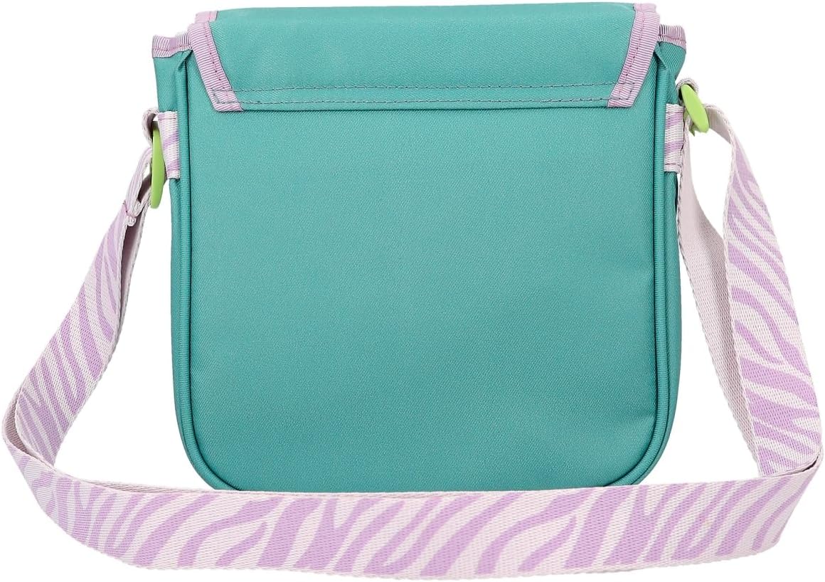 Depesche TOPModel Fantasy Tiger 12496 Shoulder Bag in Lavender and Petrol, Small Bag with Zip and Adjustable Shoulder Strap