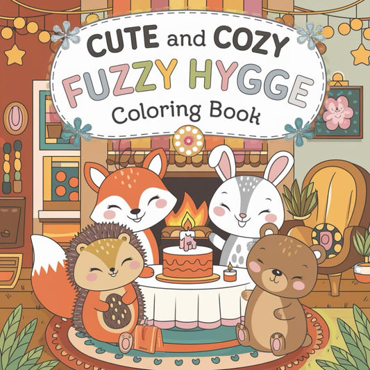 Fuzzy Hygge Cute and Cozy Coloring Book for Adults & Teens Featuring Adorable Animals Characters for Stress Relief (Bold & Easy Coloring Series: Relaxing Designs for All Ages)