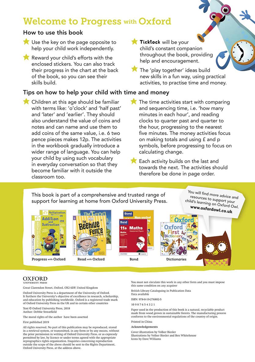 Progress with Oxford: Time and Money Age 6-7- Practise for School with Essential Maths Skills