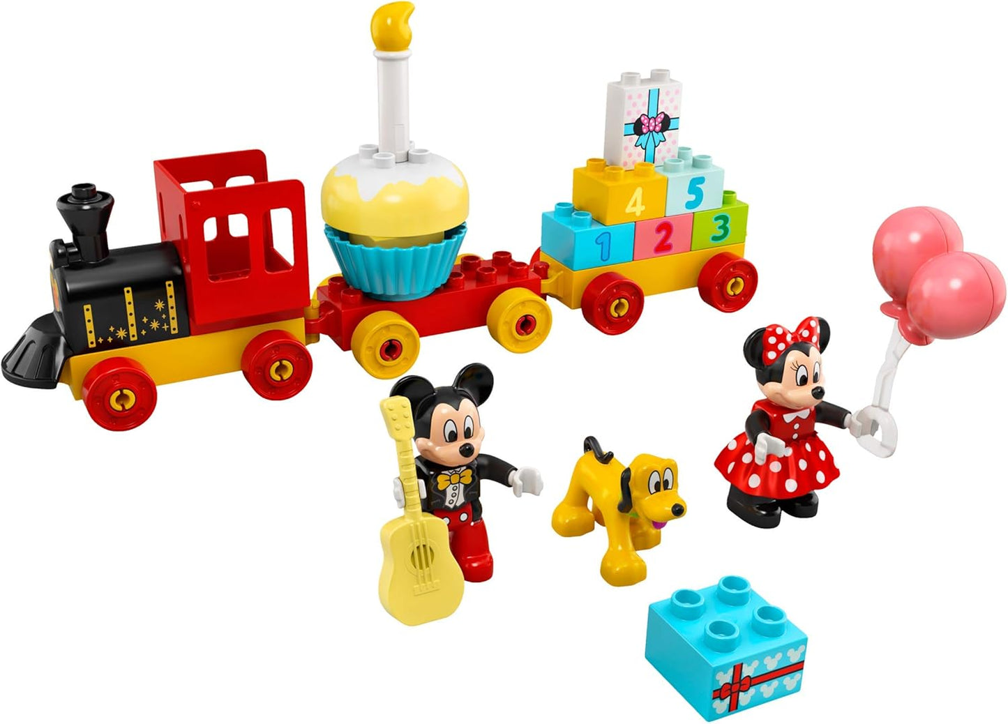 LEGO 10941 DUPLO Disney Mickey and Minnie's Birthday Train, Train Toy with Cake and Balloons, includes Mickey and Minnie Mouse Figurines Gift for Toddlers, Girls and Boys, Ages 2+