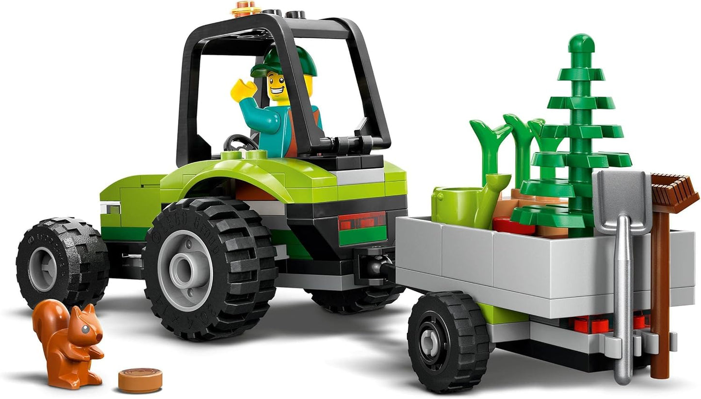 LEGO 60390 City Small Tractor, Toy Tractor with Trailer, Vehicle for Farm Set with Gardener Mini Figure & Animal Figure, Construction Toy from 5 Years