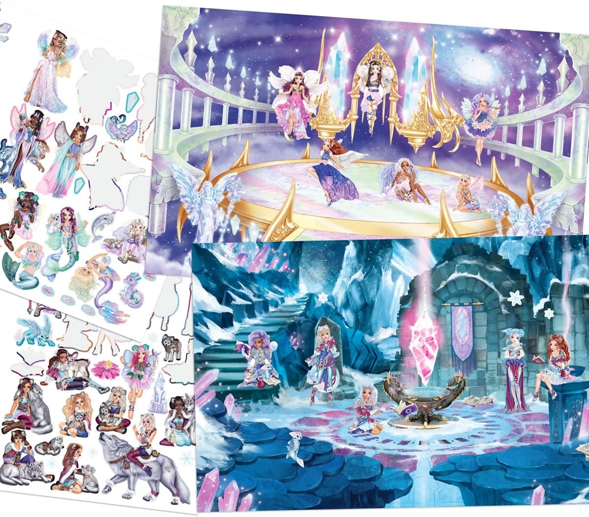 Depesche 12061 TOPModel Iceworld Sticker Book with 20 Pages of Beautiful Winter Landscapes to Design Yourself, Includes 3 Double Pages Full of Stickers, Approx. 26 x 21 x 0.5 cm