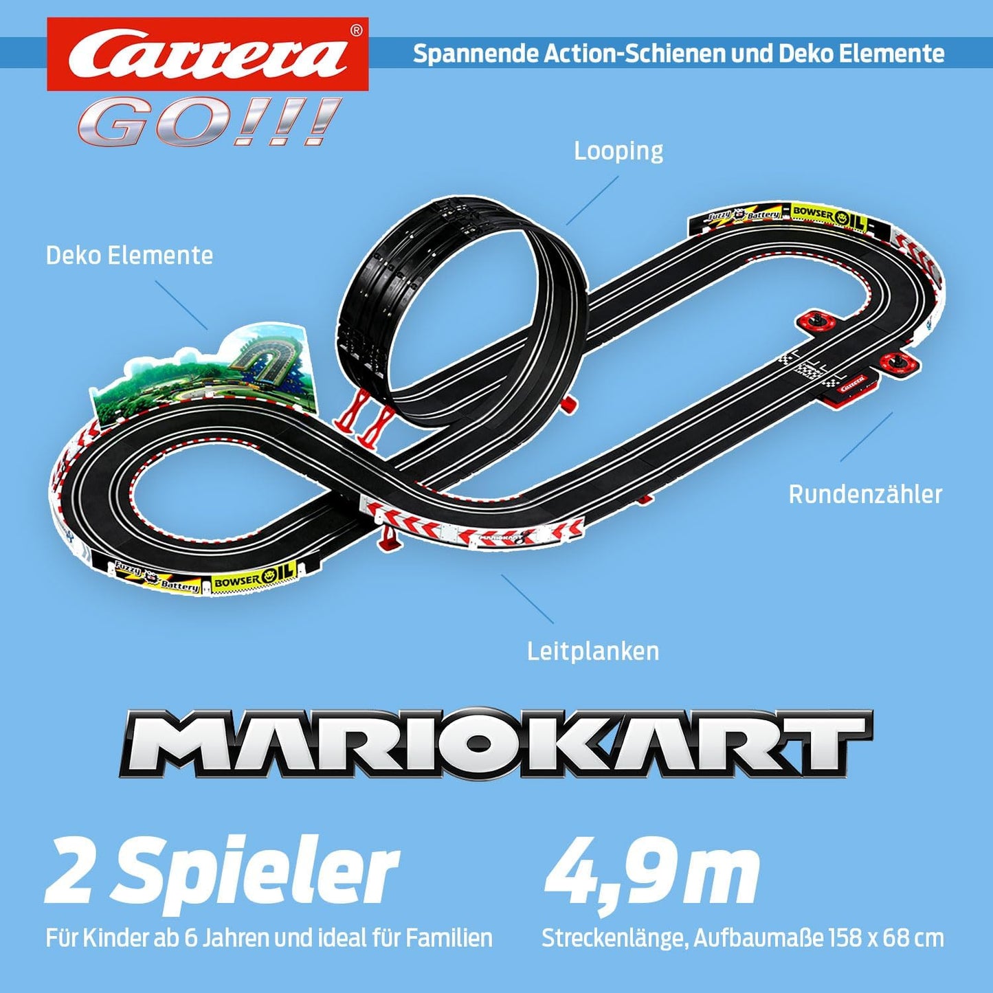 Carrera Go!!! Nintendo Mario Kart 8 20062491 Car Racing Track Set 5.3 Metres