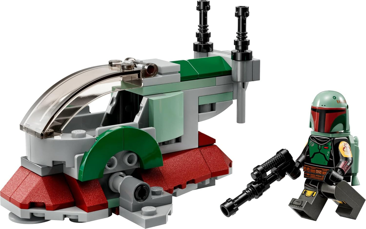 LEGO Star Wars Boba Fett's Starship Microfighter 75344 Building Toy Vehicle with Adjustable Wings and Patch Shooters, The Mandalorian Set for Children