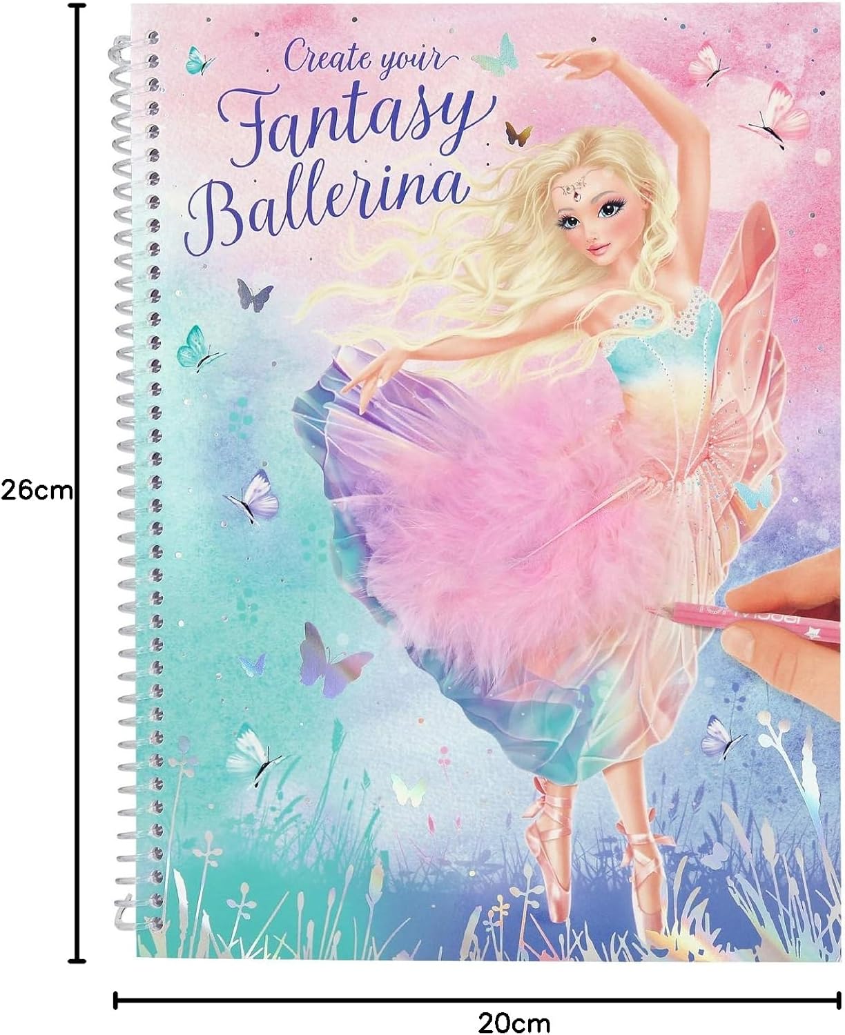 Depesche 11051 colouring book, model ballet, create your fantasy ballerina, approx. 20 x 26 x 2 cm