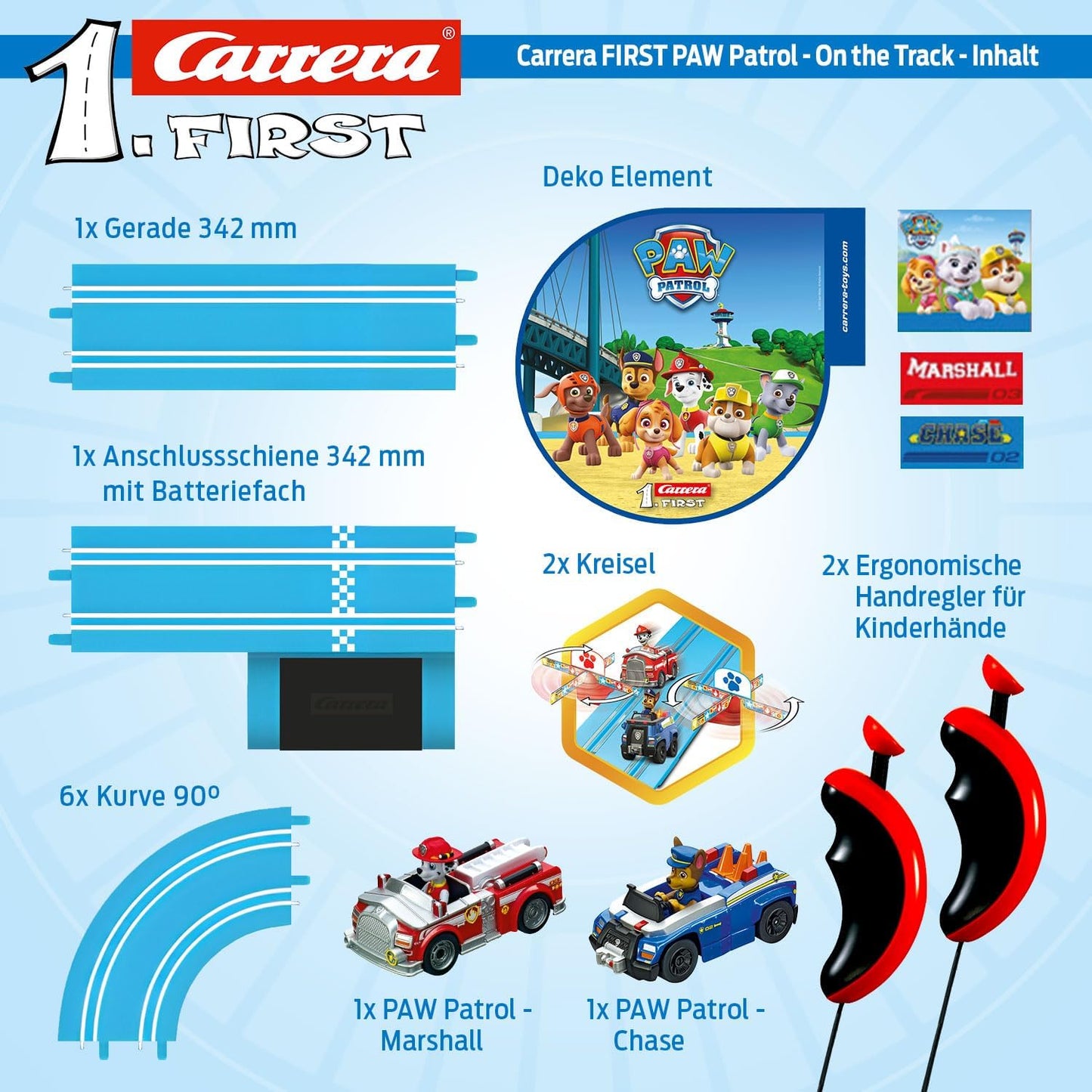 Carrera First Paw Patrol - On the Track - Carrera track for toddlers - Electric car racing track