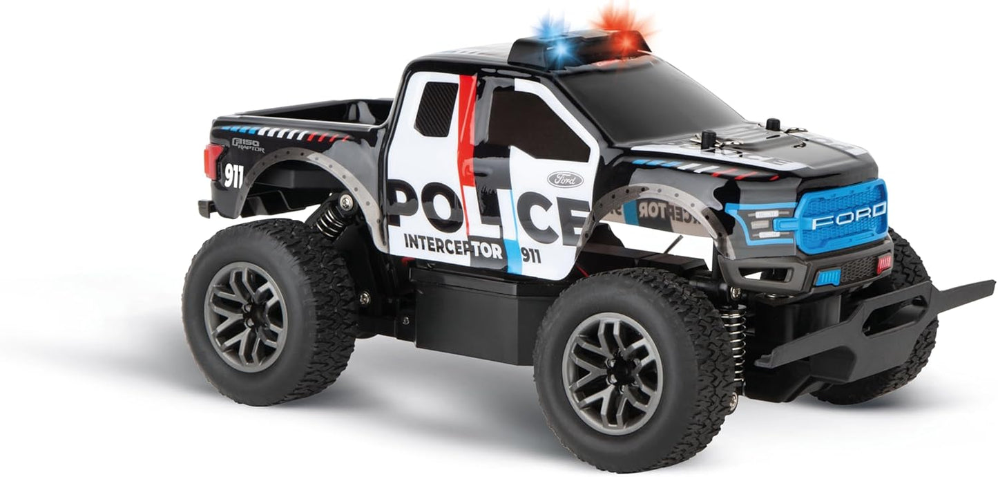 Carrera RC Ford F-150 Raptor Police I 2.4GHz I Original License I LED Police Light I High Speed up to 25 km/h I Digital Proportional Driving and Steering I Full Suspension Vehicle I LiFePo4 Battery