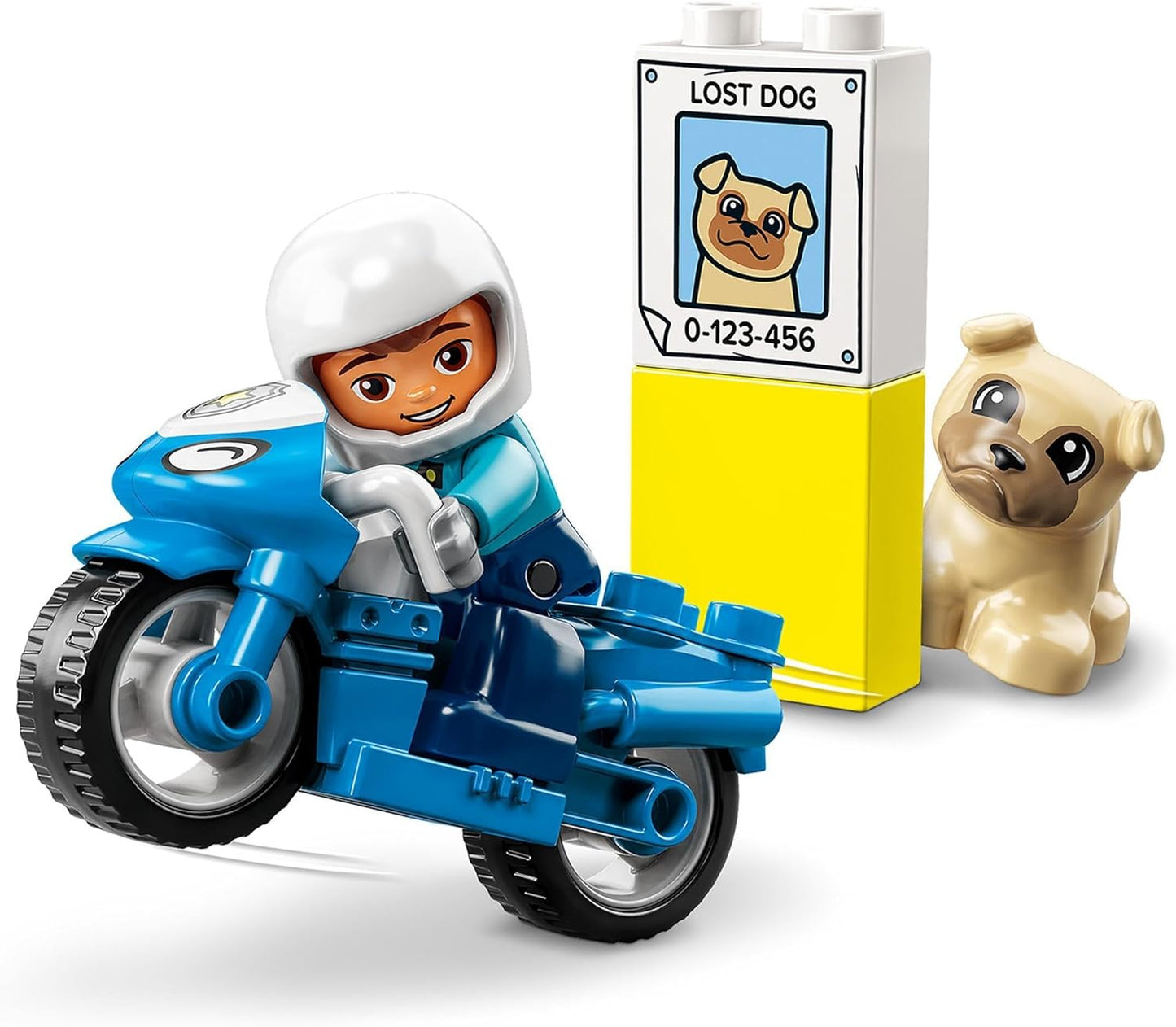 LEGO DUPLO Polizeimotorrad, Polizei-Spielzeug für Kleinkinder ab 2 Jahre, ideales Motorikspielzeug für Babys, Spielzeug-Motorrad für Mädchen und Jungen 10967