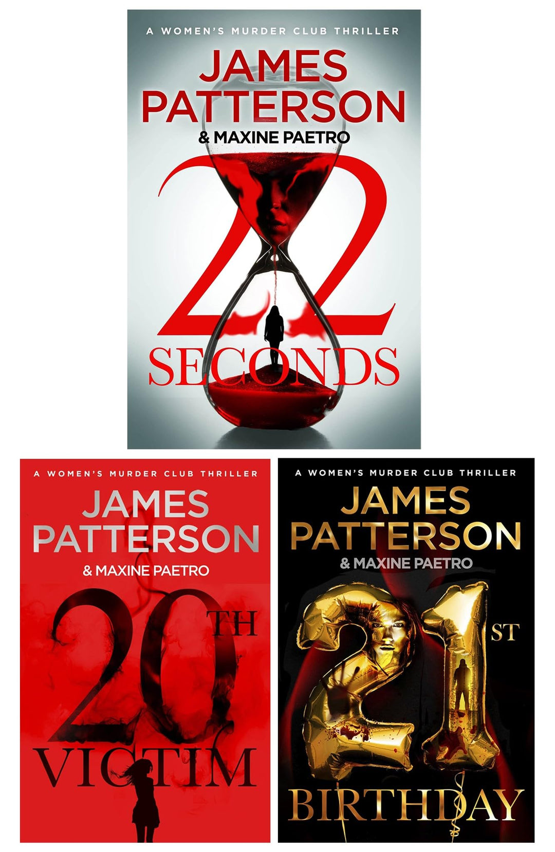 Σειρά Women's Murder Club Series by James Patterson 3 συλλογής βιβλίων (20ο θύμα, 21α γενέθλια, 22 δευτερόλεπτα)