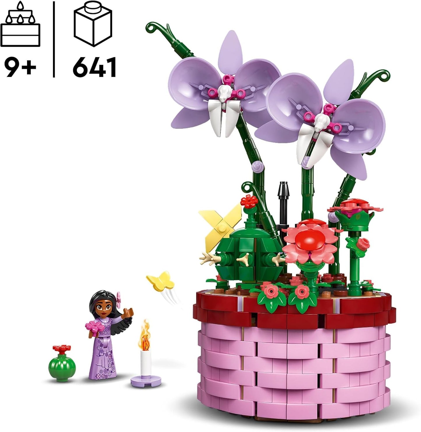 LEGO Disney Encanto Isabelas Flower Pot, Set for Children with Buildable Toy Orchid, Decorative Kit with Mini Doll, One Figure from the Film, Gift Idea for Girls and Boys from 9 Years, 43237