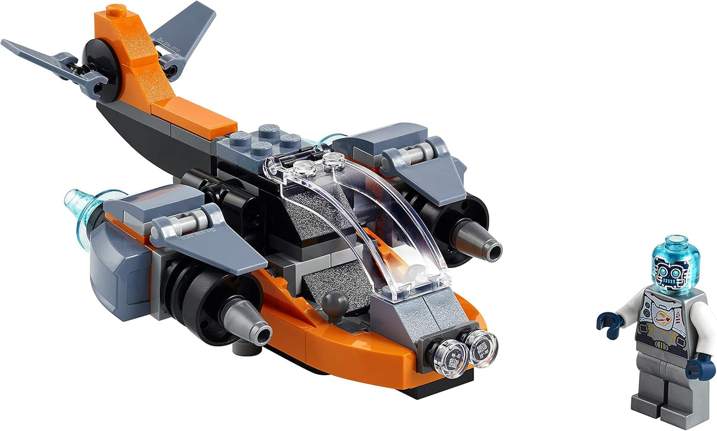 LEGO Creator 31111 3-in-1 Cyber Drone Construction Kit with Cyber Mech and Scooter, Space Toy for Children 6 Years and Up