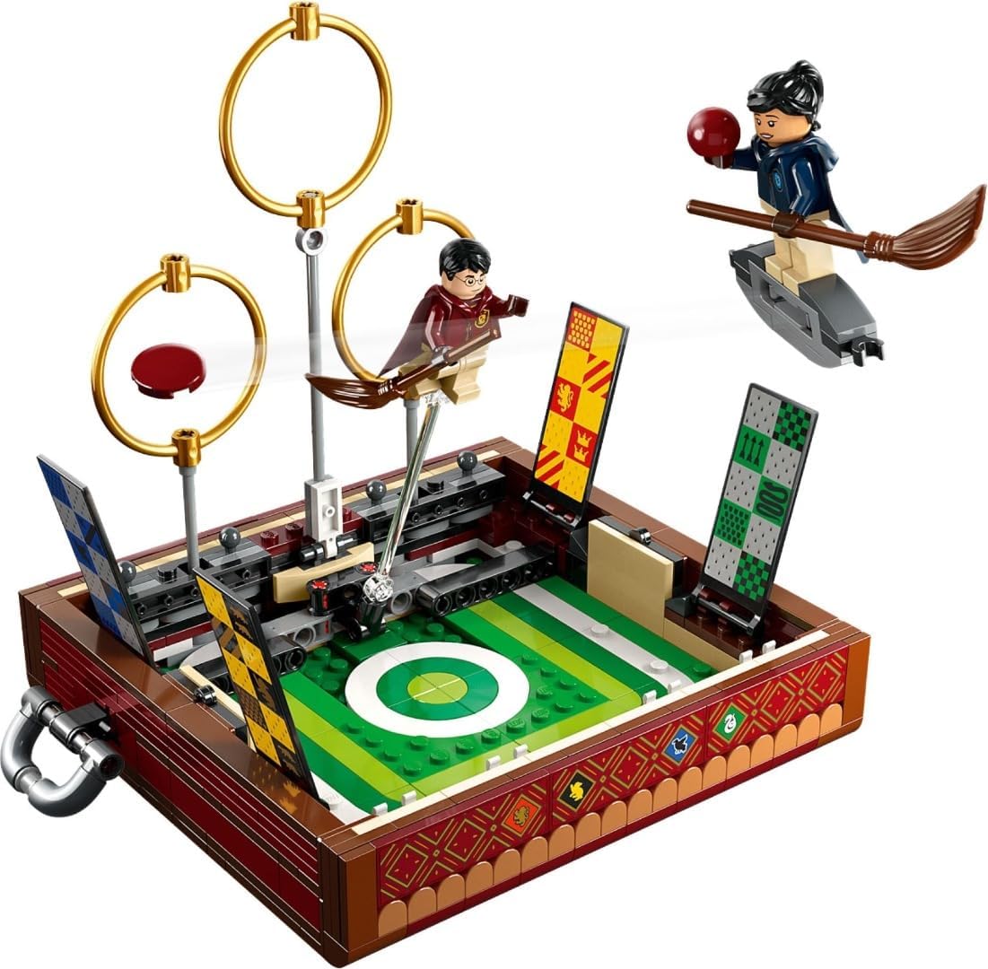 LEGO 76416 Harry Potter Quidditch Suitcase, Toy Set for Building, Solo or 2 Players, 3 Different Quidditch Games with Draco Malfoy and Cedric Diggory Mini Figures, House Banner & Golden Snitch