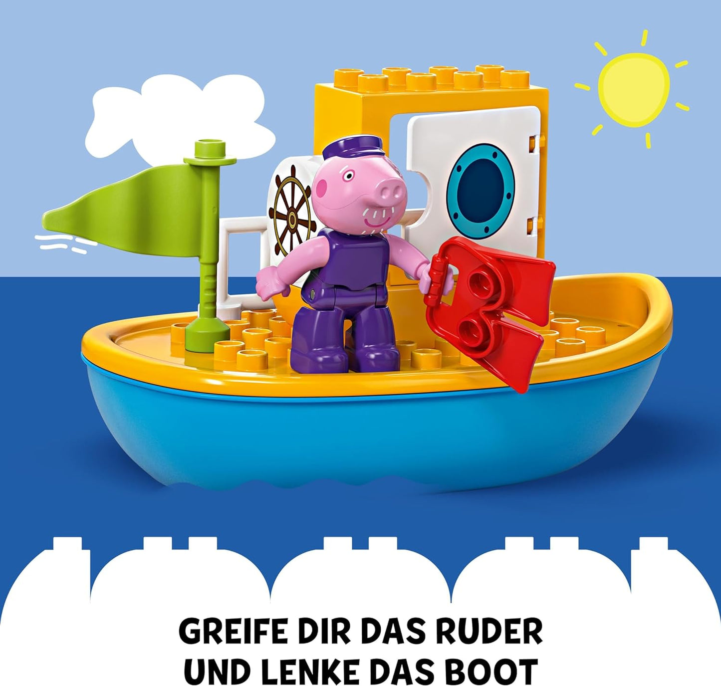 LEGO DUPLO Peppa Pig Boat Trip Toy, Early Development and Activity Toddler Toys with 2 Figures, Summer Bricks Set, Gift Idea for 2 Plus Year Old Girls & Boys 10432