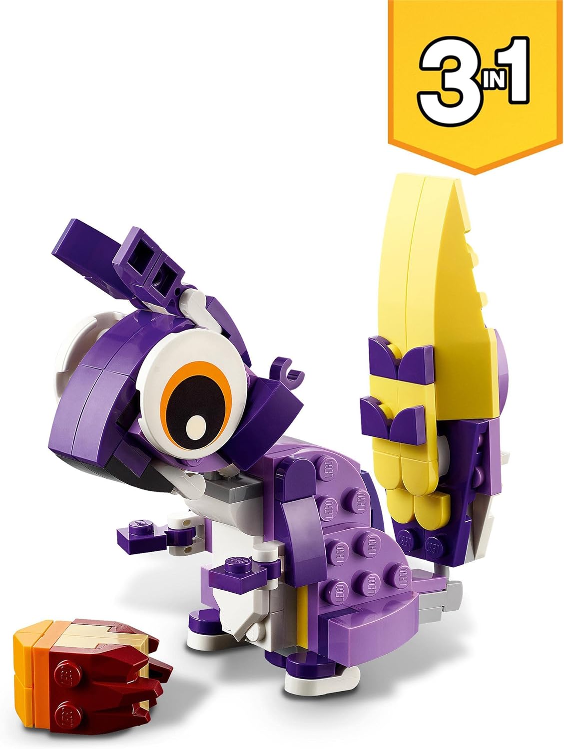 LEGO Creator 3-in-1 Forest Mythical Creature: Rabbit, Owl, Squirrel, Set with Animal Figures for Building, Toy from 7 Years 31125