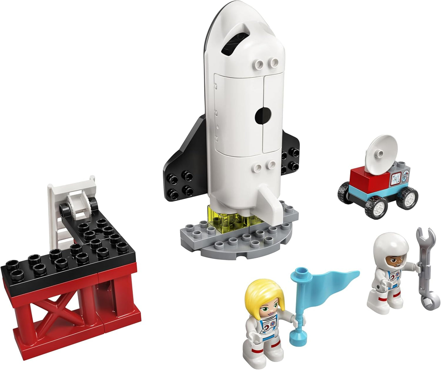 LEGO 10944 DUPLO Spaceshuttle Space Mission, Toy Rocket with Stones for Toddlers from 2 Years, with Astronaut Figures