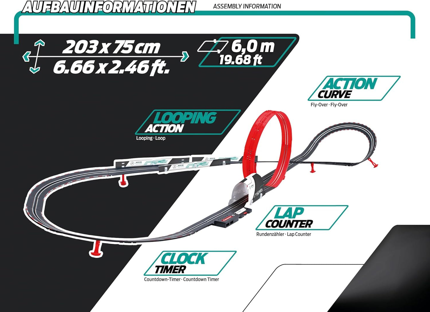 Carrera - 20068003 GO!!! Challenge Formula Qualifying Race Track Set I Racetracks & Licensed Slot Cars | Up to 1 Player | For Children from 6 Years & Adults I Slot Car Race Track Scale 1:43