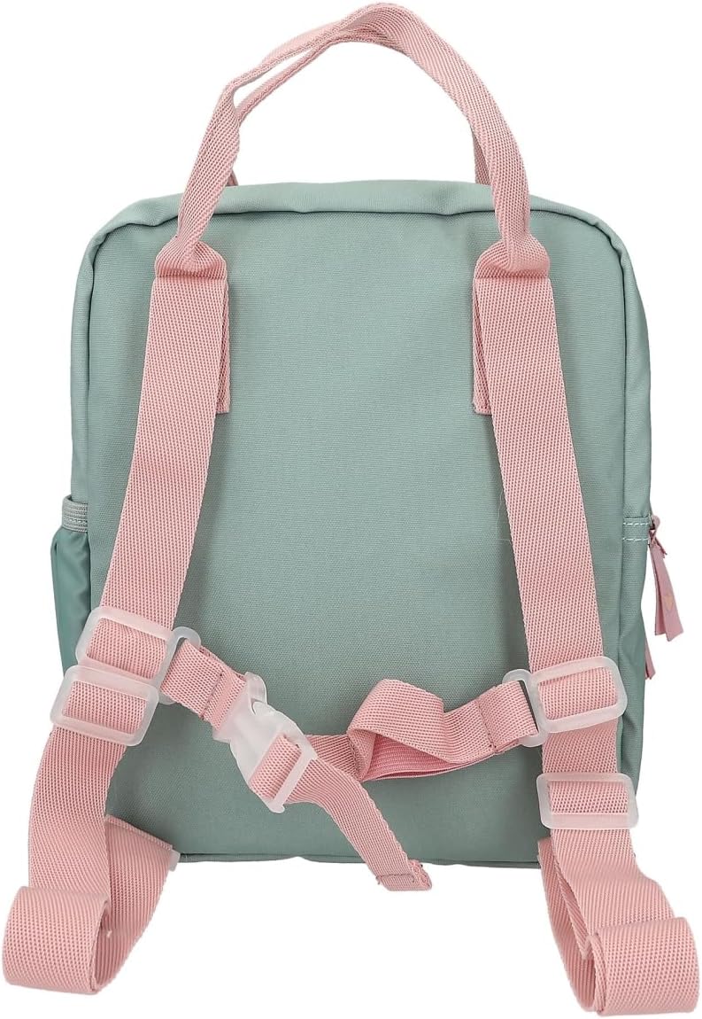 Depesche 12571 Princess Mimi Wild Forest Backpack in Green and Pink with Forest Animals, Bag with Zip