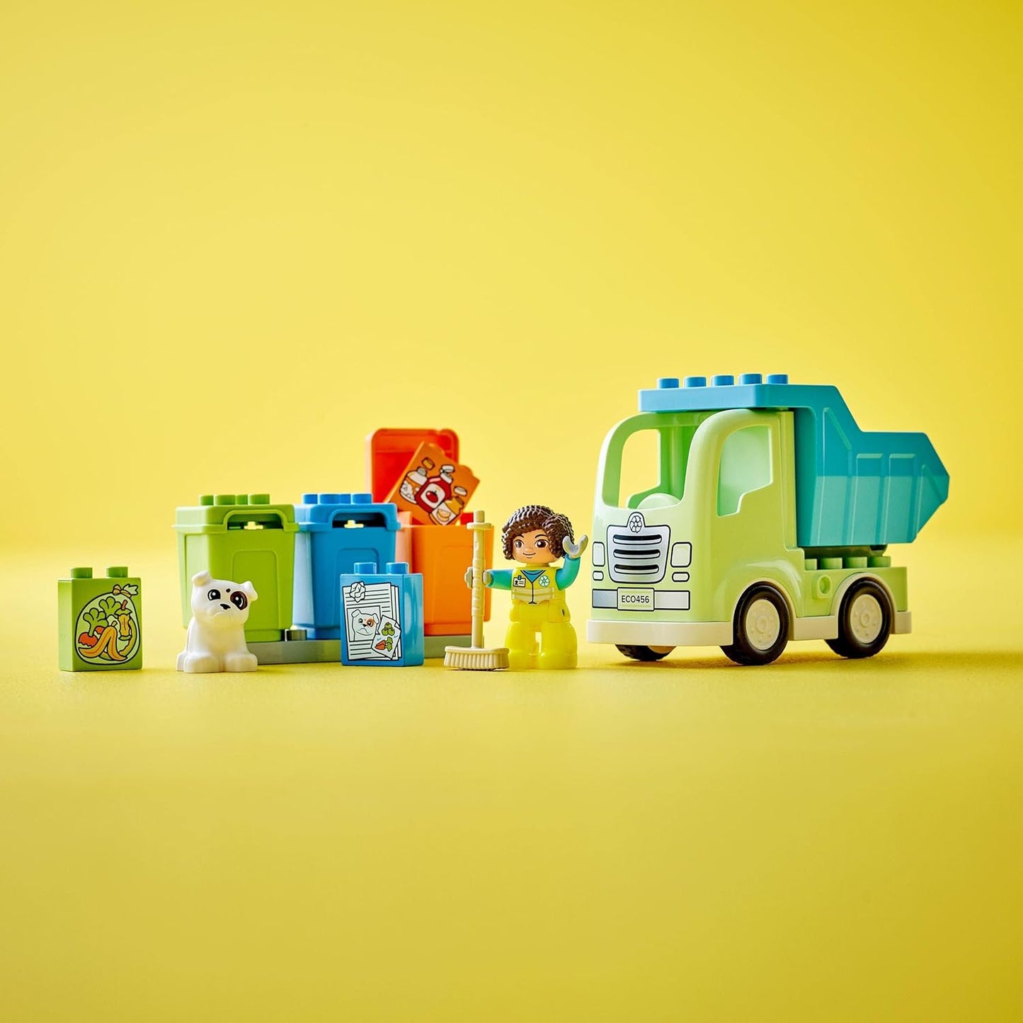 LEGO 10987 DUPLO Recycling Truck Garbage Truck Toy, Learning and Colour Sorting Toy for Toddlers and Children from 2 Years, Motor Skills Toy for Developing Fine Motor Skills