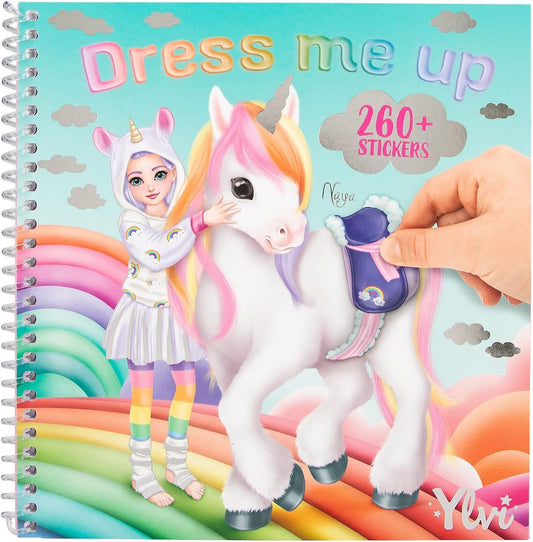 Depesche 13215 Ylvi Dress Me Up Sticker Book with 24 Pages Pre-Printed Unicorn Motifs to Design Yourself Includes 11 Sticker Sheets