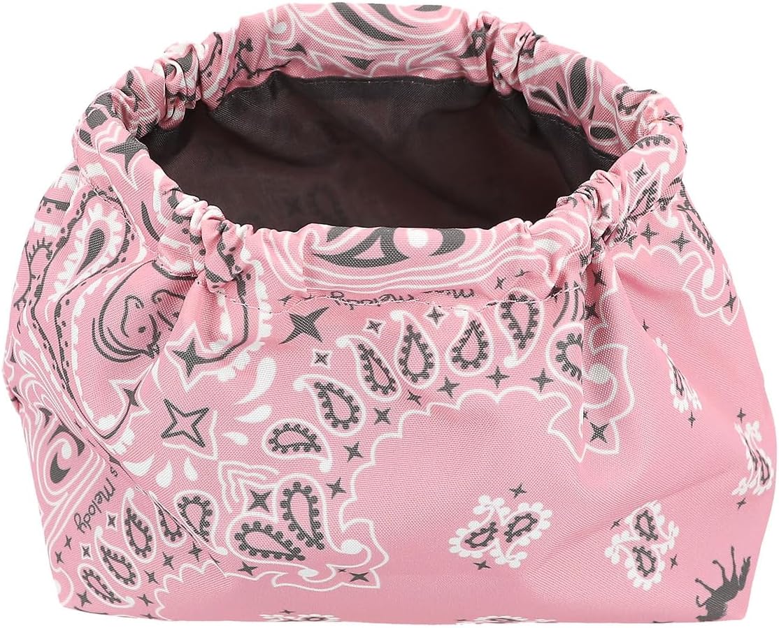 Depesche 12872 Miss Melody Bandana - Cosmetic Bag in Pink and with Bandana Pattern, Bag with Clasp Closure