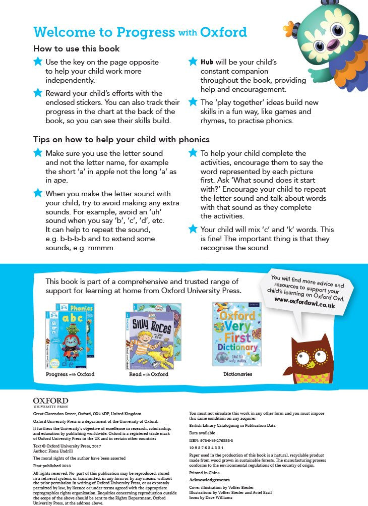 Progress with Oxford: Phonics Age 3-4 - Prepare for School with Essential English Skills