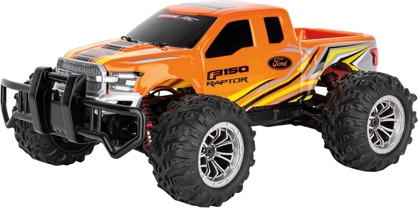 Carrera RC I Ford FI150 Raptor I Powerful 24GHz RC Vehicle I Off Road Action Thanks to 4-Wheel Drive Oil Pressure Shock Absorbers & Pneumatic Tyres I High Speed Racing up to 30 km/h I Ford Licence