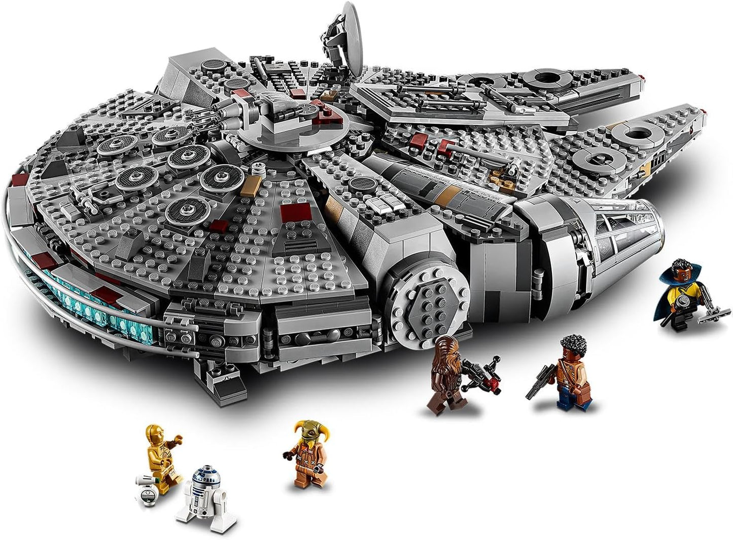 Lego 75257 Star Wars Millennium Falcon Spaceship Construction Set with Finn, Chewbacca, Lando Calrissian, Boolio, C-3PO, R2-D2 and D-O, The Rise of Skywalker Collection