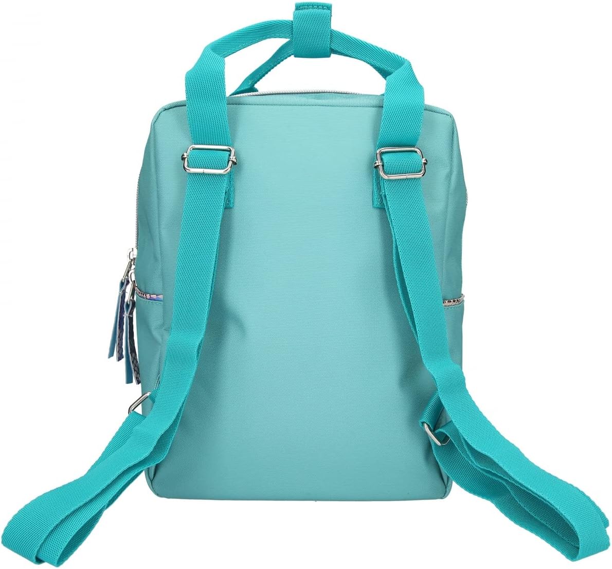 Depesche 11678 TOPModel Dragon Love Small Backpack in Dragon Design and Shimmering Dragon Skin Pattern, Backpack in Turquoise with Large Main Compartment, Front Pocket and Adjustable Straps,