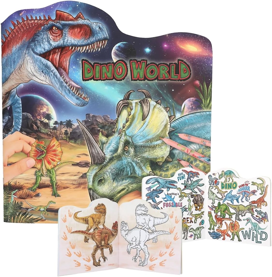 Depesche Dinosaurs 13354 Dino World Colouring and Sticker Book