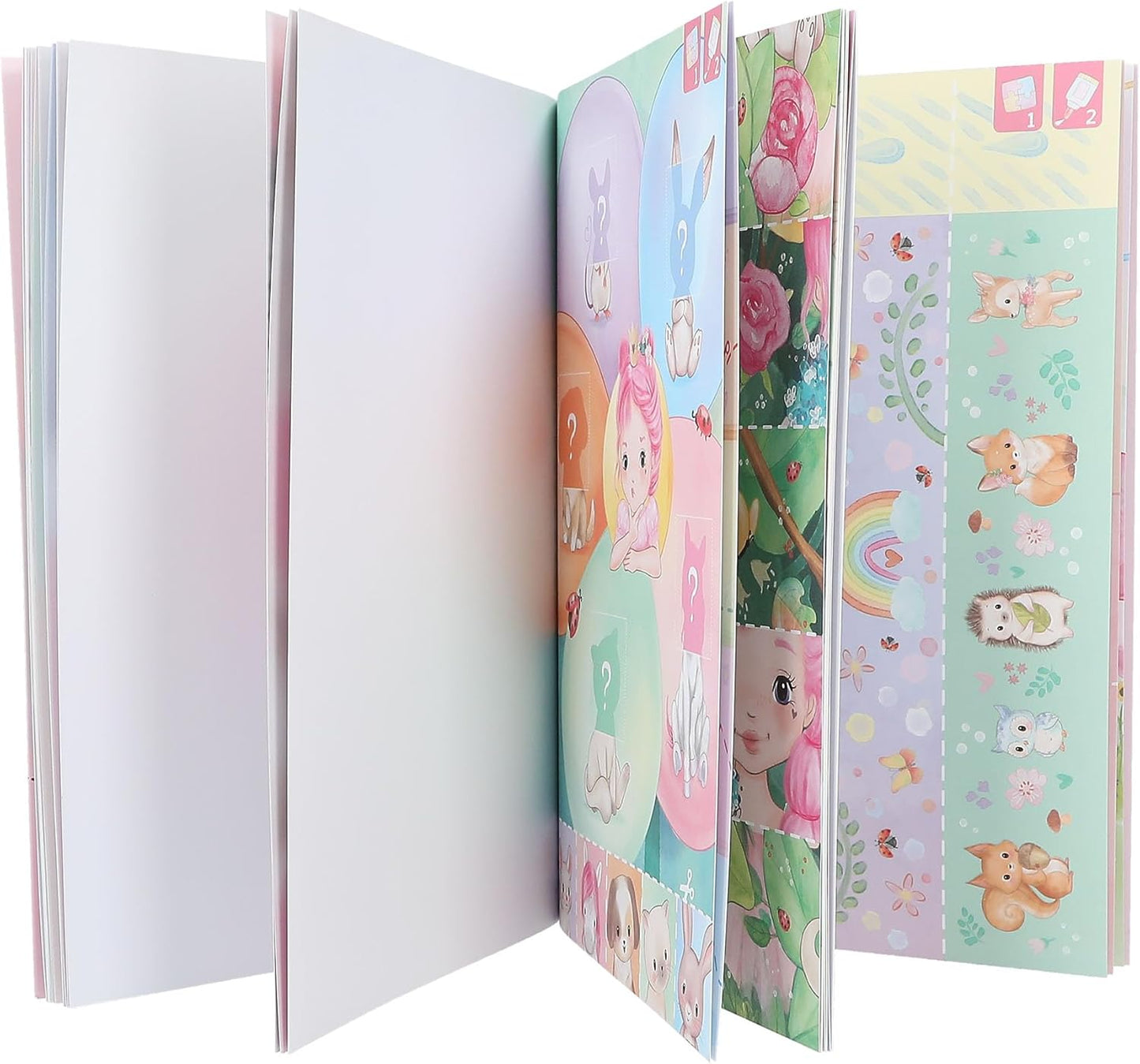 Depesche 12131 Princess Mimi Snip Snap Book, Craft Book with Forest Animals Motifs, Exercise Book with Cutting Exercises, Includes Children's Scissors, from 4 Years